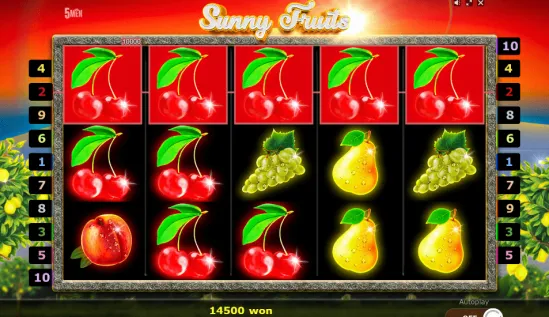 high max bet slot sunny fruits
